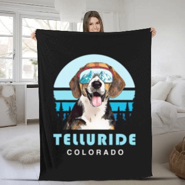 Discover Beagle Winter Skis Telluride Colorado Dog Lover Baseball Tees Fleece Blankets