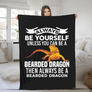 Discover Bearded Dragon Funny Pet Reptile Lizard Beardie Lover Zip Fleece Blankets