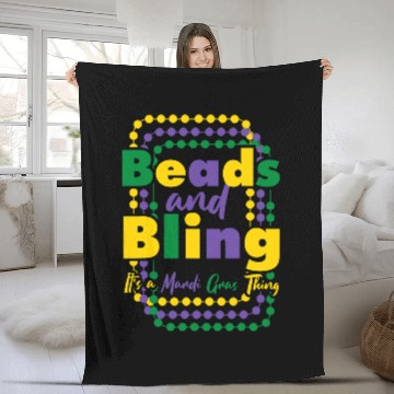 Discover Beads and Bling Its a Mardi Gras Thing carnivals Party Fleece Blankets