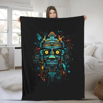 Discover Aztec God Magic Pagan Gothic Inca Maya Halloween 3 Fleece Blankets