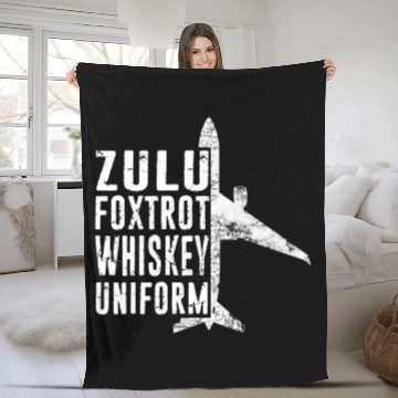 Discover Funny Pilots Lingo Phonetic Airline Pilot Slang Distressed Fleece Blankets