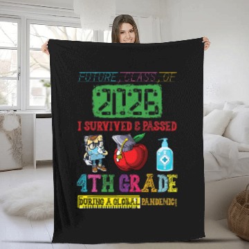 Discover Future Class Of 2026 4th Grade Funny Student Graduation Zip Fleece Blankets