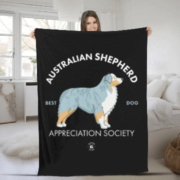 Discover Australian Shepherd Appreciation Society Cute Dog Fleece Blankets