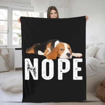 Discover Comedy Beagle Nope Cute Dog Beagless Meme Gift For Lover Fleece Blankets