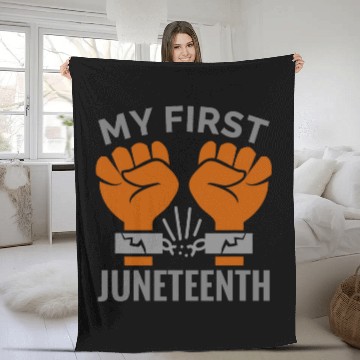 Discover happy juneteenth my first juneteenth black history Zip Fleece Blankets