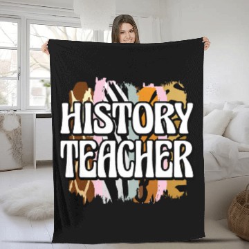 Discover History Teacher Leopard Print Zip Fleece Blankets