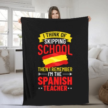 Discover Spanish Teacher Spain Flag Language Lesson Student 11 Fleece Blankets