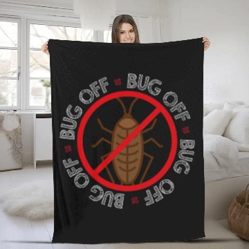 Discover Bug Off Pest Control Exterminator Fleece Blankets