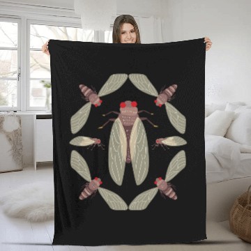 Discover Cicada Design Eastern US Brood X Invasion 2Cicadas Fleece Blankets