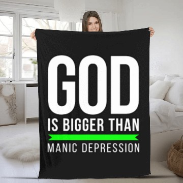 Discover God is bigger than Manic Depression Zip Fleece Blankets
