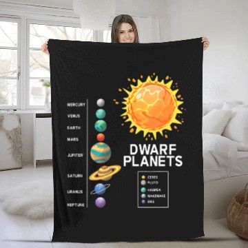 Discover Funny Planets Space 2Science for Fans Planet Solar System Fleece Blankets