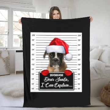 Discover Boxer Pet Dear Santa I Can Explain Funny Christmas Boxer Xmas Baseball Tees Fleece Blankets