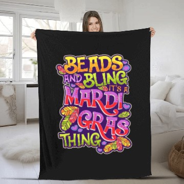 Discover Beads And Bling Its A Mardi Gras Thing Fleece Blankets
