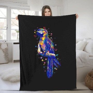Discover Colorful Pop Art True Parrot Scarlet Macaw Parrot Bird Baseball Tees Fleece Blankets