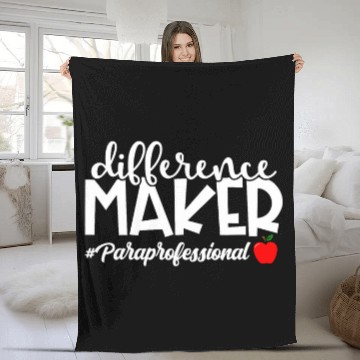Discover Difference Maker Paraprofessional Funny Teacher Aide 2 Baseball Tees Fleece Blankets