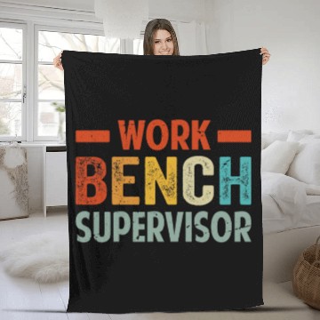 Discover Work Bench Supervisor Funny Mechanic Car Guy Garage Fleece Blankets