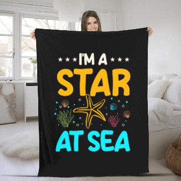 Discover Funny Starfish Saying Ocean Animal And Beach Lover Fleece Blankets