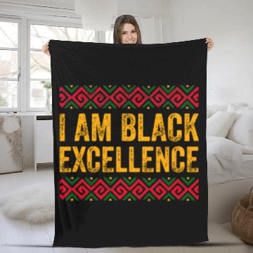 Discover Black History Month I Am Black Excellence Zip Fleece Blankets