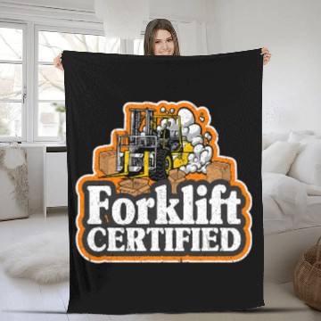 Discover Forklift Driver Forklift Operator Forklift Certified Fleece Blankets