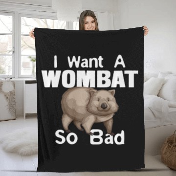 Discover Funny Wombat Fleece Blankets  2Want A Wombat So Bad Baseball Tees