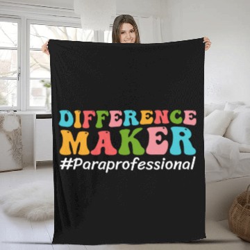 Discover Difference Maker Paraprofessional Funny Teacher Aide Groovy Baseball Tees Fleece Blankets
