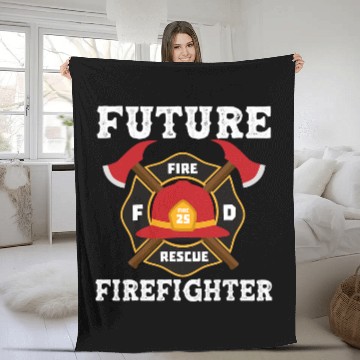 Discover Fireman Firefighter Future Firefighter Funny Birthday Party Graduation Class Firemen Zip Fleece Blankets