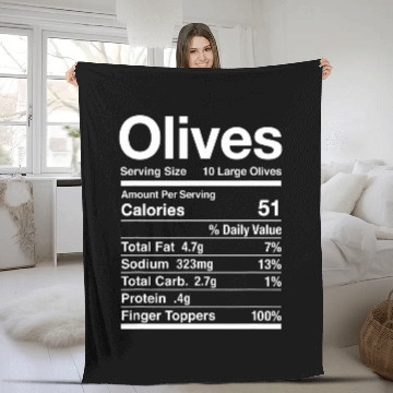 Discover Black or Green Olive Costume Gift Nutrition Facts Baseball Tees Fleece Blankets