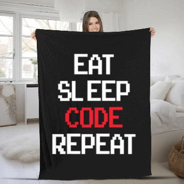 Discover Eat Sleep Code Repeat Coding Coder Programmer Software Dev Baseball Tees Fleece Blankets