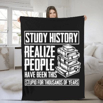 Discover Historian Joke for History Teacher and Funny History Buff Fleece Blankets