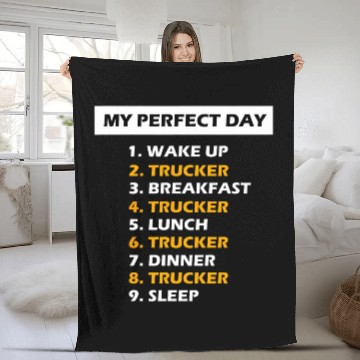 Discover Funny Trucker For Truck Driver On Road Perfect Day Baseball Tees Fleece Blankets