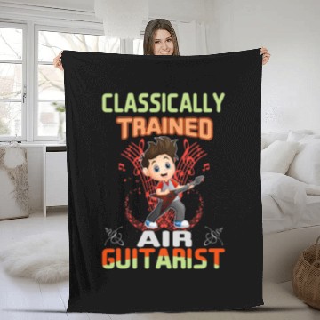 Discover Funny Guitar Classically Trained Air Guitarist Musician in Training Baseball Tees Fleece Blankets