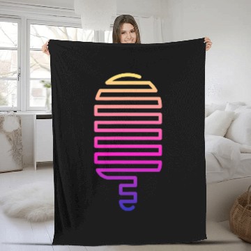Discover Ice Cream Lover Ice Cream Line Illustration Zip Fleece Blankets