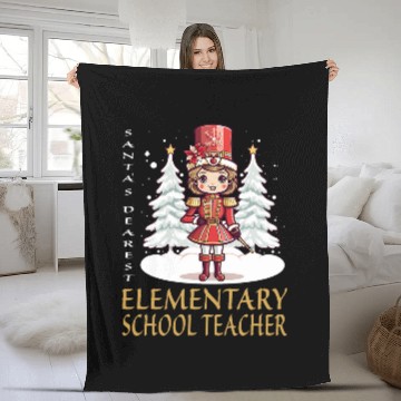 Discover Elementary School Teacher Christmas Female Nutcracker Baseball Tees Fleece Blankets