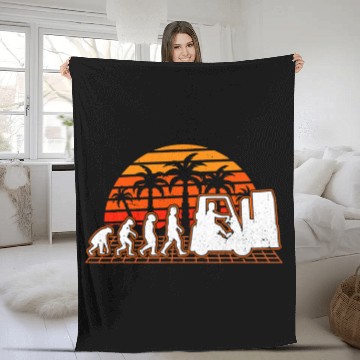 Discover Forklift Driver Evolution Retro Fleece Blankets