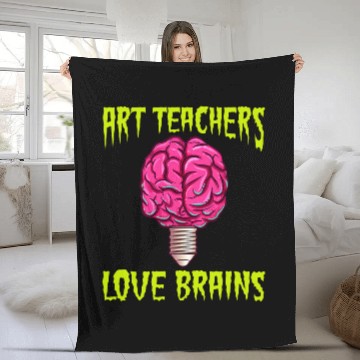 Discover Halloween Art Teacher Love Brains Zip Fleece Blankets