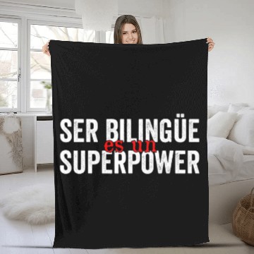 Discover ser bilingue es un superpoder bilingual spanish teacher Baseball Tees Fleece Blankets