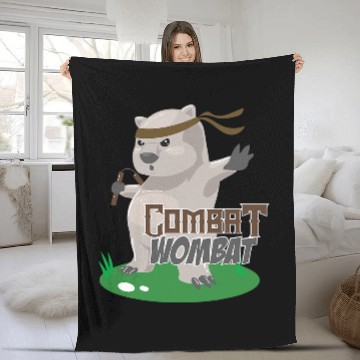 Discover Combat Wombat 2Funny Karate Wombat Martial Artist Gift Fleece Blankets