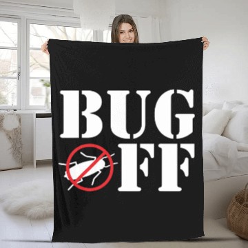 Discover Bug Off Exterminator Pest Control Zip Fleece Blankets