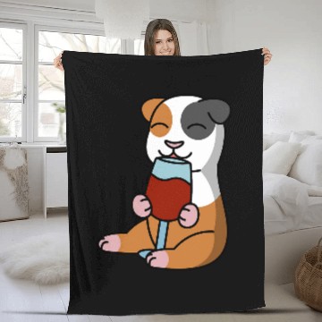 Discover Guinea Pig Drinking Wines Pet Fleece Blankets