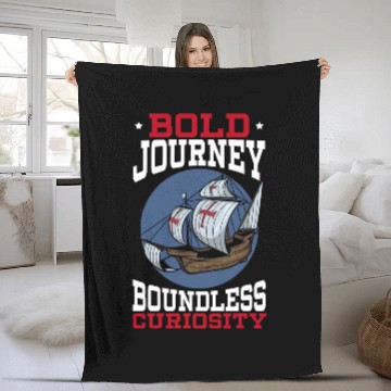 Discover Bold Journeys Boundless Curiosity Columbus Day Baseball Tees Fleece Blankets