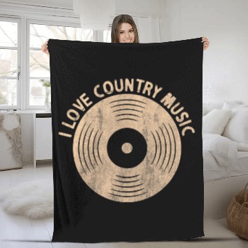 Discover I Love Country Music 26 Zip Fleece Blankets