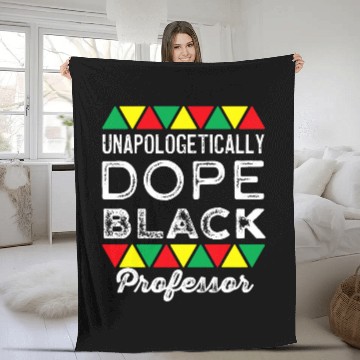 Discover Unapologetic Dope Black Professor African American Fleece Blankets