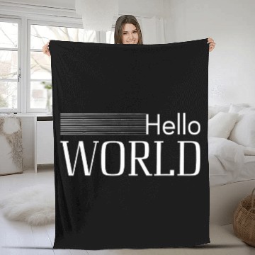 Discover Hello World Coding Computer Scientist Software Developer 3 Zip Fleece Blankets