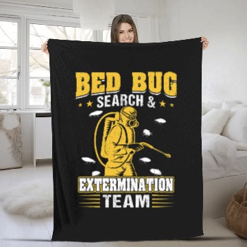 Discover Bed Bug Search and Extermination Team Pest Control Fleece Blankets
