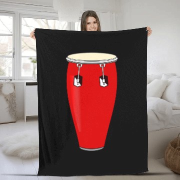 Discover Funny Drummer Conga Drum Fleece Blankets
