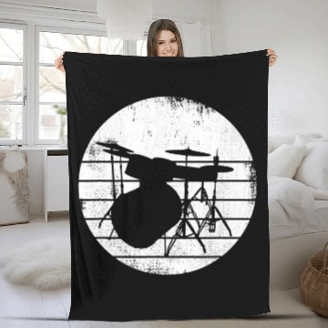 Discover Funny Drummer Kit Rock Artist Fleece Blankets