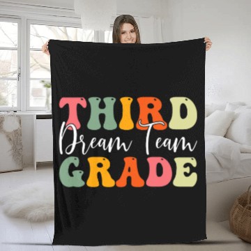 Discover Back To School Third Grade Dream Teacher Appreciation Team Fleece Blankets