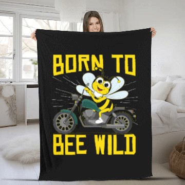 Discover Born To Bee Wild Love Bees Bumblebee Honeybee Fleece Blankets