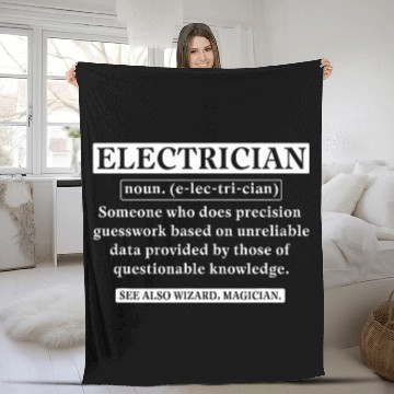 Discover Electrician Noun Definition Voltage Lineman Circuit Cable 2 Fleece Blankets