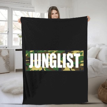 Discover Funny Drummer Junglist Camo Drum Bass Fleece Blankets